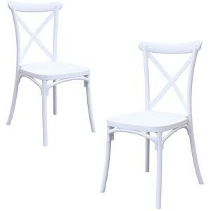 GARDENIA Stoel Country van hars vintage wit, 2 stoelen GARDENIA Stoel Country van hars vintage wit, 2 stoelen