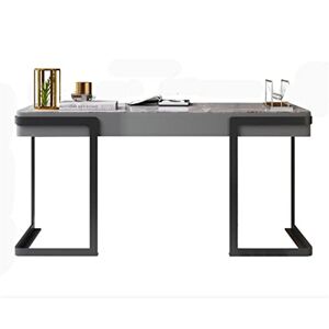 NGKEC Kantoorbureau Licht Luxe Minimalistische Heldere Leisteen Bureau Werkstation Moderne Eenvoudige Bureau PC Laptop Bureau Studie Schrijven Bureau met Zwart Metalen Frame PC Bureau