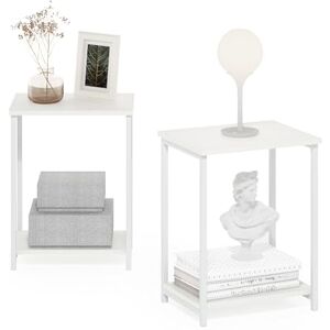 Furinno Eenvoudige Industriële Metaal Frame Bijzettafel, 2-Pack Furinno Eenvoudige Industriële Metaal Frame Bijzettafel, 2-Pack