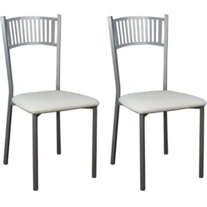 SHIITO Set van 2 keukenstoelen, stoelen van wit kunstleer, model Sochi SHIITO Set van 2 keukenstoelen, stoelen van wit kunstleer, model Sochi