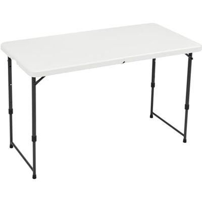Amazon Basics vouwtafel, rechthoekig, 4-voudig in hoogte verstelbaar met handgreep, voor binnen en buiten, draagbaar, lichtgewicht, reistafel, picknick, camping, wit, 121,4 x 60,7 x 86,1cm Amazon Basics vouwtafel, rechthoekig, 4-voudig in hoogte verstelbaar met handgreep, voor binnen en buiten, draagbaar, lichtgewicht, reistafel, picknick, camping, wit, 121,4 x 60,7 x 86,1cm