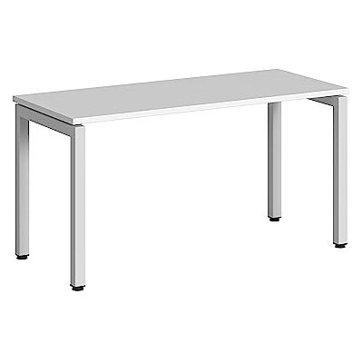 Steelcase Ottima Portico Vaste hoogte thuisbureau met melamine sneeuwtop en roestvrijstalen sneeuwframe, eenvoudige montage Steelcase Ottima Portico Vaste hoogte thuisbureau met melamine sneeuwtop en roestvrijstalen sneeuwframe, eenvoudige montage