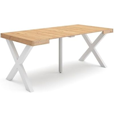 Skraut Home Uitschuifbare Consoletafel Console table 180 Voor 8 personen Massief houten poten Moderne stijl Eiken Skraut Home Uitschuifbare Consoletafel Console table 180 Voor 8 personen Massief houten poten Moderne stijl Eiken