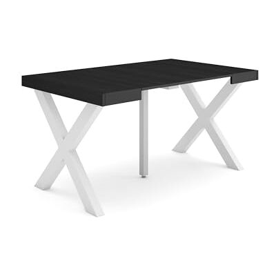 Skraut Home Uitschuifbare Consoletafel Console table 140 Voor 6 personen Massief houten poten Moderne stijl Zwart Skraut Home Uitschuifbare Consoletafel Console table 140 Voor 6 personen Massief houten poten Moderne stijl Zwart