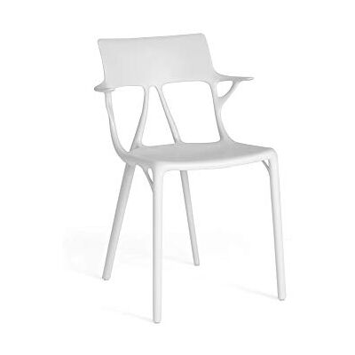 Kartell A.I. stoel, polypropyleen, wit, 55 x 59 x 94 cm, 2 stuks Kartell A.I. stoel, polypropyleen, wit, 55 x 59 x 94 cm, 2 stuks