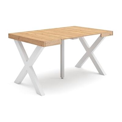 Skraut Home Uitschuifbare Consoletafel Console table 140 Voor 6 personen Massief houten poten Moderne stijl Eiken Skraut Home Uitschuifbare Consoletafel Console table 140 Voor 6 personen Massief houten poten Moderne stijl Eiken