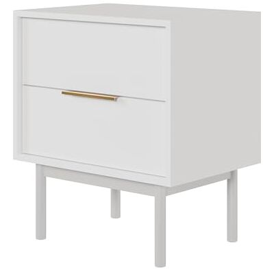 SELSEY Nachtkastje bijzetkast bijzettafel nachtkastje 54 cm met 2 laden wit houten poten Viviaro SELSEY Nachtkastje bijzetkast bijzettafel nachtkastje 54 cm met 2 laden wit houten poten Viviaro