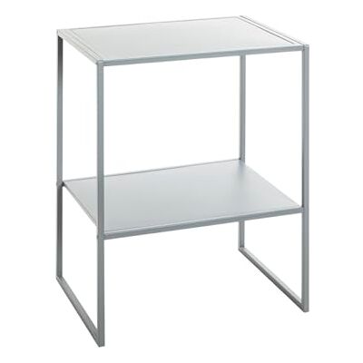 HAKU Bijzettafel grijs metaal salontafel klein Maat: B 45 cm x H 60 cm x D 35 cm, Stijl: Modern HAKU Bijzettafel grijs metaal salontafel klein Maat: B 45 cm x H 60 cm x D 35 cm, Stijl: Modern