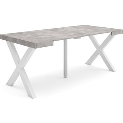Skraut Home Uitschuifbare Consoletafel Console table 180 Voor 8 personen Massief houten poten Moderne stijl Cement Skraut Home Uitschuifbare Consoletafel Console table 180 Voor 8 personen Massief houten poten Moderne stijl Cement