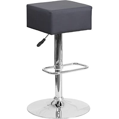Flash Furniture CH-82058-4-BK-GG Modern Zwart Vinyl Verstelbare Hoogte Barkruk met Chroom Basis 1 exemplaar 73.66 x 50.8 x 36.83 cm Grijs Flash Furniture CH-82058-4-BK-GG Modern Zwart Vinyl Verstelbare Hoogte Barkruk met Chroom Basis 1 exemplaar 73.66 x 50.8 x 36.83 cm Grijs