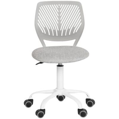 FurnitureR 1 set bureaustoel, in hoogte verstelbaar, draaistoel met rugleuning met klein gat, bureau zonder armleuningen, bureaustoel, slaapkamerbureau, lichtgrijs FurnitureR 1 set bureaustoel, in hoogte verstelbaar, draaistoel met rugleuning met klein gat, bureau zonder armleuningen, bureaustoel, slaapkamerbureau, lichtgrijs