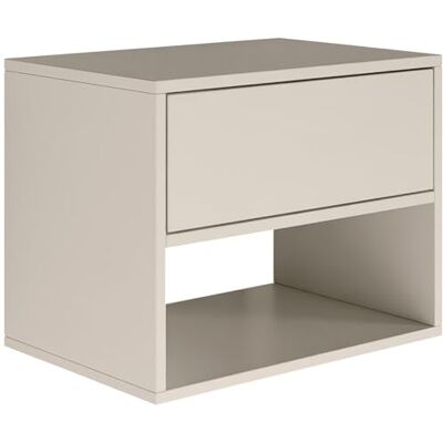 SELSEY Framme Nachtkastje Zwevend 50 cm Wandmeubel in Kasjmier Modern Nachtkastje met Lade en Open Vak Minimalistisch Slaapkamerkastje met Push-to-Open Systeem SELSEY Framme Nachtkastje Zwevend 50 cm Wandmeubel in Kasjmier Modern Nachtkastje met Lade en Open Vak Minimalistisch Slaapkamerkastje met Push-to-Open Systeem