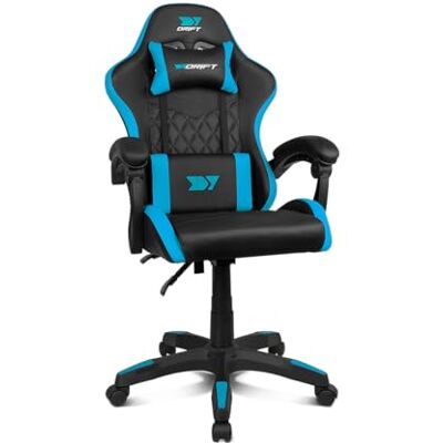 DRIFT GAMING DR35 – Professionele Ergonomische Gaming Stoel met Lendensteun en Verstelbare 2D Armleuningen, 135° Kantelbaar, Robuust Onderstel, Stille Wielen, Bekleed met Kunstleer, Zwart/Blauw DRIFT GAMING DR35 – Professionele Ergonomische Gaming Stoel met Lendensteun en Verstelbare 2D Armleuningen, 135° Kantelbaar, Robuust Onderstel, Stille Wielen, Bekleed met Kunstleer, Zwart/Blauw