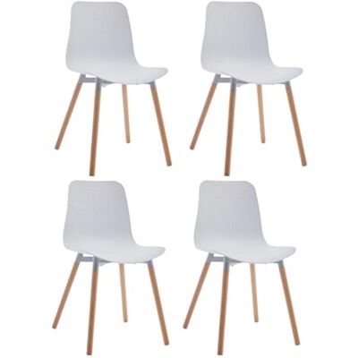 SHIITO Model Ragnar verpakking van 4 eetkamerstoelen in Scandinavische stijl, anders en elegant, 47 x 42 x 84 cm, wit, met beukenpoten SHIITO Model Ragnar verpakking van 4 eetkamerstoelen in Scandinavische stijl, anders en elegant, 47 x 42 x 84 cm, wit, met beukenpoten