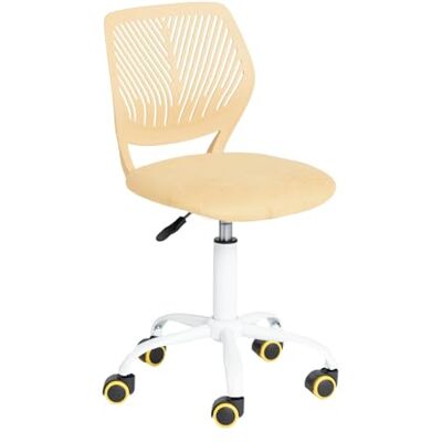 FurnitureR Morandi Kleurrijk bureaustoel, modern verstelbaar design, computerstoel, draaibare armloze stoel, kinderkamer, thuiskantoor Task Chair, Morandi stof, geel FurnitureR Morandi Kleurrijk bureaustoel, modern verstelbaar design, computerstoel, draaibare armloze stoel, kinderkamer, thuiskantoor Task Chair, Morandi stof, geel