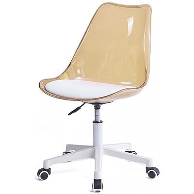 Shally Dogan Bureaustoel met 5 draaibare wielen, transparante rugleuning van polypropyleen, ergonomische stoel met hoge dichtheid, ideaal voor kinderkamer, kantoor, thuis (brons) Shally Dogan Bureaustoel met 5 draaibare wielen, transparante rugleuning van polypropyleen, ergonomische stoel met hoge dichtheid, ideaal voor kinderkamer, kantoor, thuis (brons)