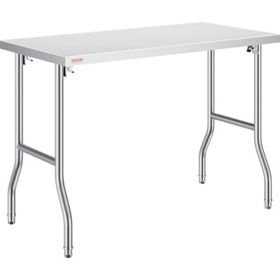 VEVOR Roestvrij Stalen Werktafel, 1220 x 610 x 850 mm, Zilver voor Gezinskeuken, Garage, Commerciële Keuken, Restaurant, Koffieshop, Laboratorium VEVOR Roestvrij Stalen Werktafel, 1220 x 610 x 850 mm, Zilver voor Gezinskeuken, Garage, Commerciële Keuken, Restaurant, Koffieshop, Laboratorium