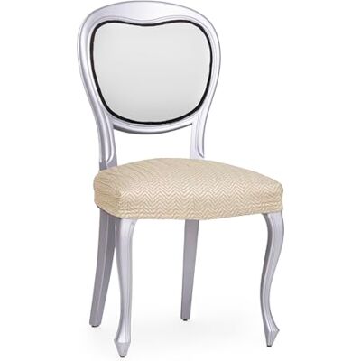 Eysa Luz Elastische stoelhoes zonder rugleuning, set van 2, naturel Eysa Luz Elastische stoelhoes zonder rugleuning, set van 2, naturel