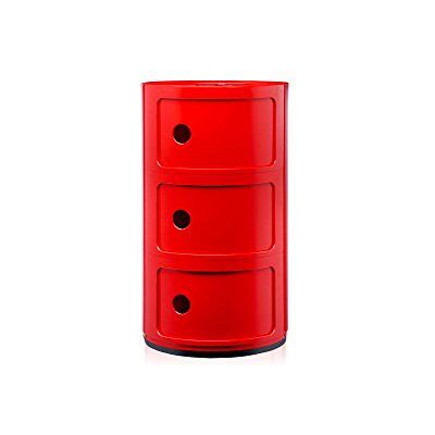 Kartell Componibili Opbergmeubel Met 3 Elementen, Rood Kartell Componibili Opbergmeubel Met 3 Elementen, Rood