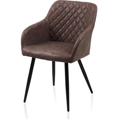 TUKAILAi Eetkamerstoelen, 1 stuks, kunstleer, beklede stoel, woonkamerstoel, stoel met armleuningen, rugleuning, metalen poten, moderne stoelen voor keuken, eetkamer, woonkamer, slaapkamer, bruin TUKAILAi Eetkamerstoelen, 1 stuks, kunstleer, beklede stoel, woonkamerstoel, stoel met armleuningen, rugleuning, metalen poten, moderne stoelen voor keuken, eetkamer, woonkamer, slaapkamer, bruin
