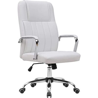 GARDENIA Bureaustoel van xenon-kunstleer, verchroomd, wit, 59 x 67 x 105/113 GARDENIA Bureaustoel van xenon-kunstleer, verchroomd, wit, 59 x 67 x 105/113