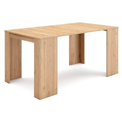 Skraut Home Mesa Consola Extensible - 160cm - 8p - Eiken - Tafel Skraut Home Mesa Consola Extensible - 160cm - 8p - Eiken - Tafel