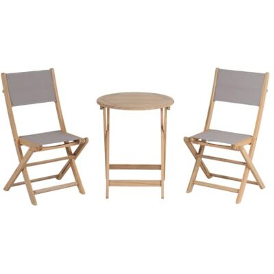 BEAU RIVAGE RIMINI - Tuin Tafel en Stoel Set - Acacia & Textilene BEAU RIVAGE RIMINI - Tuin Tafel en Stoel Set - Acacia & Textilene
