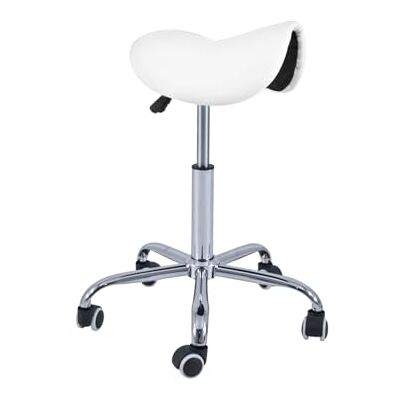 Quirumed Kruk Pony 5 wielen chromen sokkel wit Quirumed Kruk Pony 5 wielen chromen sokkel wit