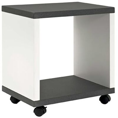 HAKU Bijzettafel op wielen granietlook, wit, MDF Maat: B 43 cm x H 48 cm x D 30 cm, Stijl: Modern HAKU Bijzettafel op wielen granietlook, wit, MDF Maat: B 43 cm x H 48 cm x D 30 cm, Stijl: Modern