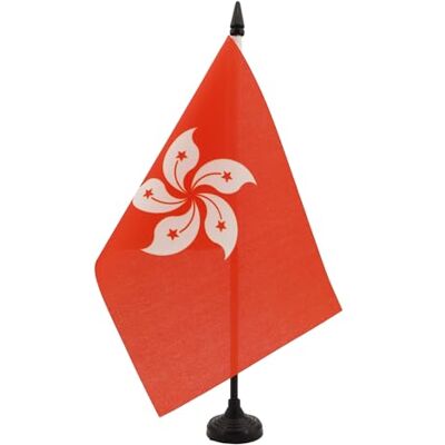 AZ FLAG Hong Kong Table Flag 5'' x 8'' Hong Konger Office Flag 100% Polyester 21 x 14 cm Mini Desk Flag with 10'' Pole and Black Plastic Base AZ FLAG Hong Kong Table Flag 5'' x 8'' Hong Konger Office Flag 100% Polyester 21 x 14 cm Mini Desk Flag with 10'' Pole and Black Plastic Base