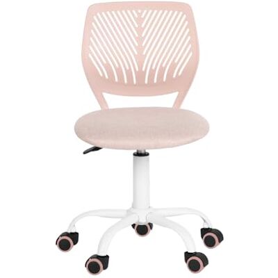 FurnitureR Eetkamerdraaistoel, 1 x keukenstoel, gestoffeerde stoel, draaistoel, comfortabele stoel met wielen, rugleuning, armloze stoel voor eetkamer, woonkamer, Morandi Pink FurnitureR Eetkamerdraaistoel, 1 x keukenstoel, gestoffeerde stoel, draaistoel, comfortabele stoel met wielen, rugleuning, armloze stoel voor eetkamer, woonkamer, Morandi Pink
