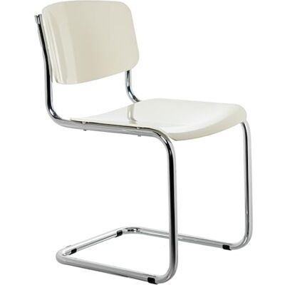 DRW Set van 4 stoelen van ABS en metaal, verchroomd en wit, 43 x 57 x 81 cm DRW Set van 4 stoelen van ABS en metaal, verchroomd en wit, 43 x 57 x 81 cm