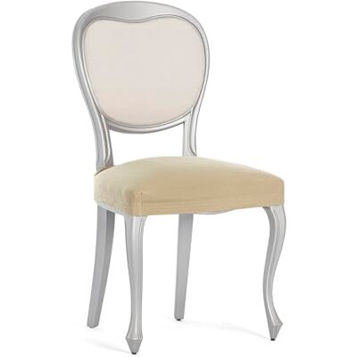 Eysa Set van 2 bi-elastische stoelhoezen zonder rugleuning, beige, design Harlem Eysa Set van 2 bi-elastische stoelhoezen zonder rugleuning, beige, design Harlem