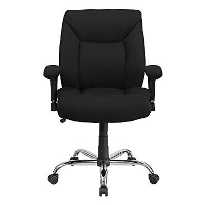 Flash Furniture Hercules Big & Tall managersstoel, 180 kg draagvermogen, draaibare, ergonomische bureaustoel met diepe, getufte zitting en verstelbare armleuningen, metaal, zwarte stof, 1 stuk Flash Furniture Hercules Big & Tall managersstoel, 180 kg draagvermogen, draaibare, ergonomische bureaustoel met diepe, getufte zitting en verstelbare armleuningen, metaal, zwarte stof, 1 stuk