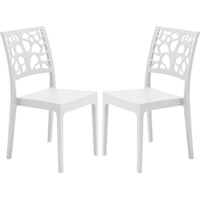 GARDENIA Teti stoelen, polypropyleen, wit, 2 stuks GARDENIA Teti stoelen, polypropyleen, wit, 2 stuks