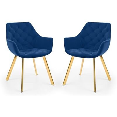 Julian Bowen set van 2 Lorenzo eetkamerstoelen Blauw Julian Bowen set van 2 Lorenzo eetkamerstoelen Blauw
