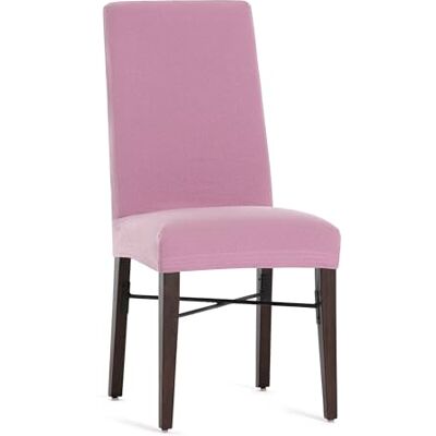 Eysa Set van 2 bi-elastische stoelhoezen met rugleuning, roze, design Harlem Eysa Set van 2 bi-elastische stoelhoezen met rugleuning, roze, design Harlem