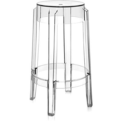 Kartell Charles Ghost, middelgrote kruk, H. 65 cm, kristal, 2 stuks Kartell Charles Ghost, middelgrote kruk, H. 65 cm, kristal, 2 stuks