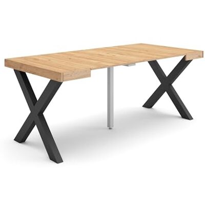 Skraut Home Uitschuifbare Consoletafel Console table 180 Voor 8 personen Massief houten poten Moderne stijl Eiken Skraut Home Uitschuifbare Consoletafel Console table 180 Voor 8 personen Massief houten poten Moderne stijl Eiken