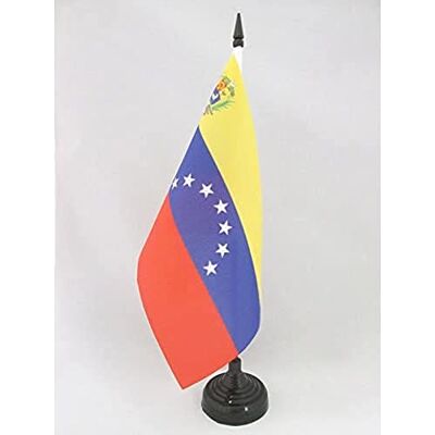 AZ FLAG Venezuela Old 7 stars with arms Table Flag 5'' x 8'' former Venezuelan Office Flag 100% Polyester 21 x 14 cm Mini Desk Flag with 10'' Pole and Black Plastic Base AZ FLAG Venezuela Old 7 stars with arms Table Flag 5'' x 8'' former Venezuelan Office Flag 100% Polyester 21 x 14 cm Mini Desk Flag with 10'' Pole and Black Plastic Base
