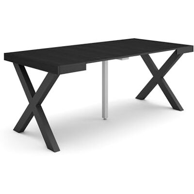 Skraut Home Uitschuifbare Consoletafel Console table 180 Voor 8 personen Massief houten poten Moderne stijl Zwart Skraut Home Uitschuifbare Consoletafel Console table 180 Voor 8 personen Massief houten poten Moderne stijl Zwart