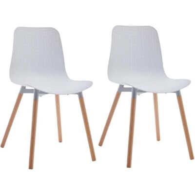 SHIITO Model Ragnar verpakking van 2 eetkamerstoelen in Scandinavische stijl, anders en elegant, 47 x 42 x 84 cm, wit, met beukenpoten SHIITO Model Ragnar verpakking van 2 eetkamerstoelen in Scandinavische stijl, anders en elegant, 47 x 42 x 84 cm, wit, met beukenpoten