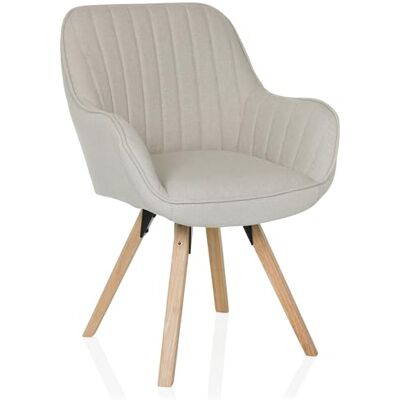 hjh LIVING Gestoffeerde stoel SCANDI SOFT Stof Creme hjh LIVING Gestoffeerde stoel SCANDI SOFT Stof Creme