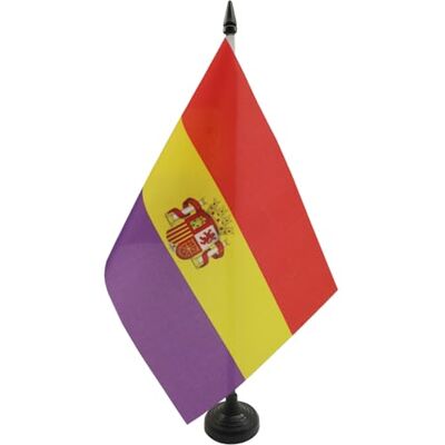 AZ FLAG Second Spanish Republic Coat of Arms Table Flag 5'' x 8'' Spain Republican Office Flag 100% Polyester 21 x 14 cm Mini Desk Flag with 10'' Pole and Black Plastic Base AZ FLAG Second Spanish Republic Coat of Arms Table Flag 5'' x 8'' Spain Republican Office Flag 100% Polyester 21 x 14 cm Mini Desk Flag with 10'' Pole and Black Plastic Base