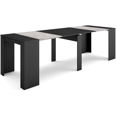 Skraut Home Uitschuifbare Consoletafel Console table 260 Voor 12 personen Tafel Moderne stijl Zwart Skraut Home Uitschuifbare Consoletafel Console table 260 Voor 12 personen Tafel Moderne stijl Zwart