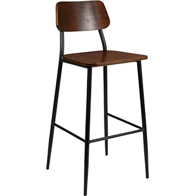 Flash Furniture Lincoln Industriële Barkruk met Gunmetal Staalframe en Rustieke Houten Seat Flash Furniture Lincoln Industriële Barkruk met Gunmetal Staalframe en Rustieke Houten Seat
