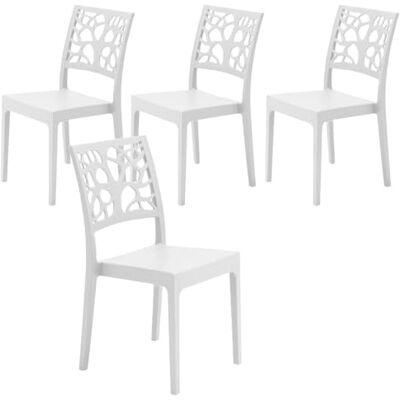 GARDENIA Teti stoelen, polypropyleen, wit, 4 stuks GARDENIA Teti stoelen, polypropyleen, wit, 4 stuks
