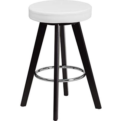 Flash Furniture Flash Meubels CH-152600-BK-VY-GG Trenton Serie Hoog Hedendaags Zwart Vinyl Counter Hoogte Kruk met Cappuccino Houten Frame, 61.0 cm hedendaags 73.66 x 40.64 x 20.32 cm Kleur: wit Flash Furniture Flash Meubels CH-152600-BK-VY-GG Trenton Serie Hoog Hedendaags Zwart Vinyl Counter Hoogte Kruk met Cappuccino Houten Frame, 61.0 cm hedendaags 73.66 x 40.64 x 20.32 cm Kleur: wit
