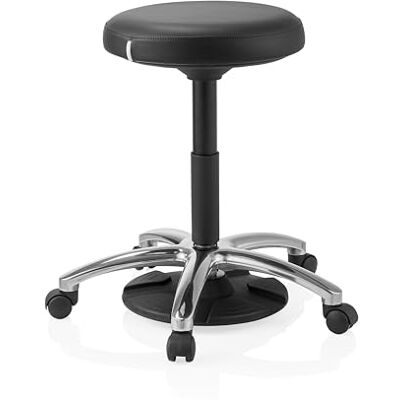 hjh OFFICE Draaikruk Operator Step – in hoogte verstelbare werkstoel met 360 graden rotatie, comfortabele Softex-bekleding, aluminium kruisvoet voor praktijk, laboratorium en werkplaats, zwart hjh OFFICE Draaikruk Operator Step – in hoogte verstelbare werkstoel met 360 graden rotatie, comfortabele Softex-bekleding, aluminium kruisvoet voor praktijk, laboratorium en werkplaats, zwart