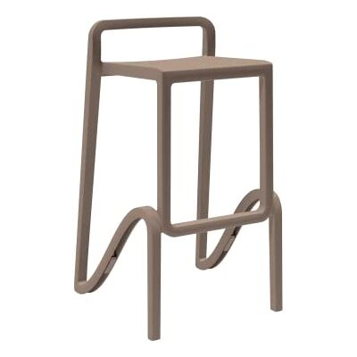 GARDENIA Kruk, hoog, stapelbaar, voor binnen en buiten, van polypropyleen, duifgrijs, gemaakt in Italië, voor thuis, bar, restaurant GARDENIA Kruk, hoog, stapelbaar, voor binnen en buiten, van polypropyleen, duifgrijs, gemaakt in Italië, voor thuis, bar, restaurant